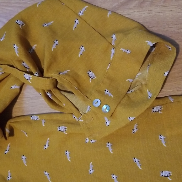 Fun 2 fun yellow raccoon print pull over long sleeve blouse tunic dress 1XL - Picture 5 of 10